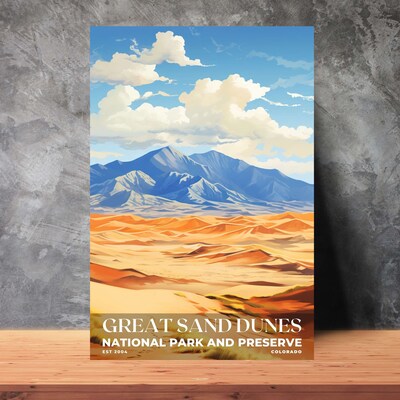 Great Sand Dunes National Park and Preserve Poster, Travel Art, Office Poster, Home Decor | S6 - image3